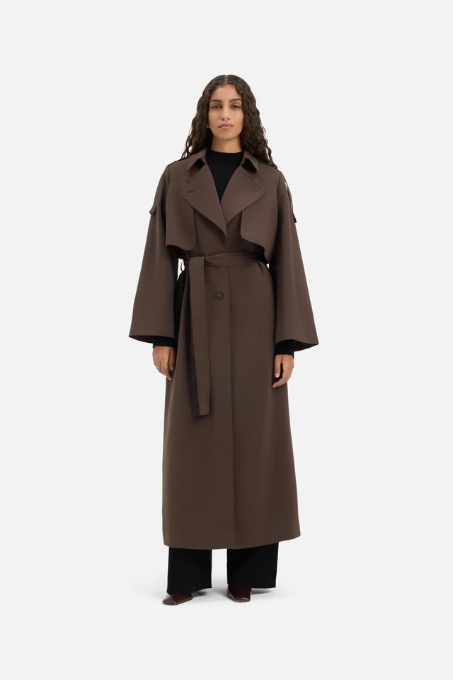 Trench Abaya | Dark Brown