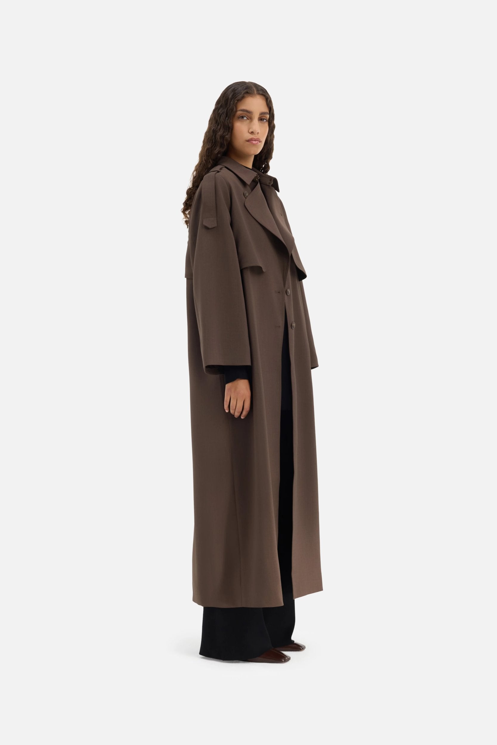 Trench Abaya | Dark Brown
