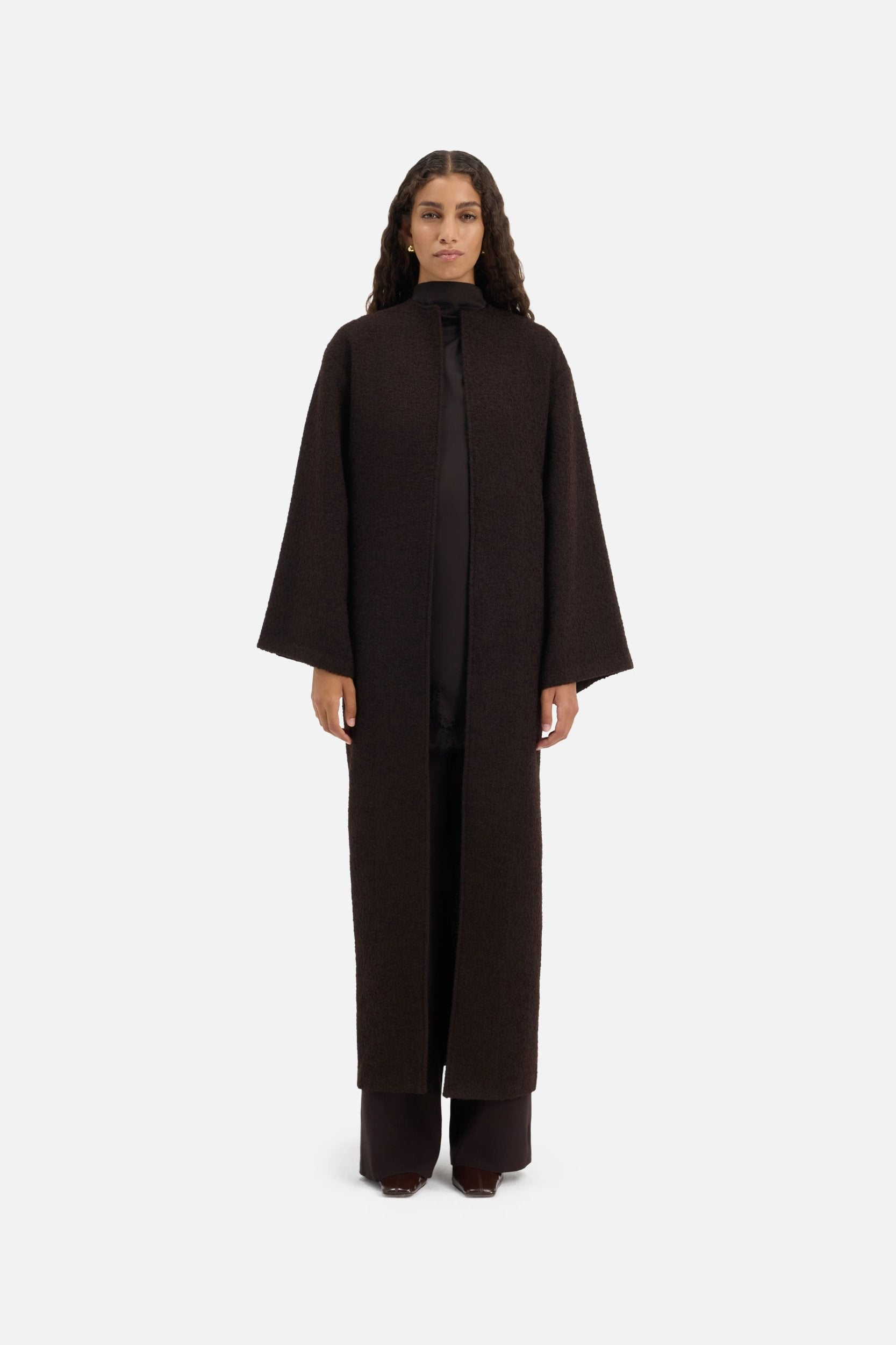 Tweed Abaya | Dark Truffle