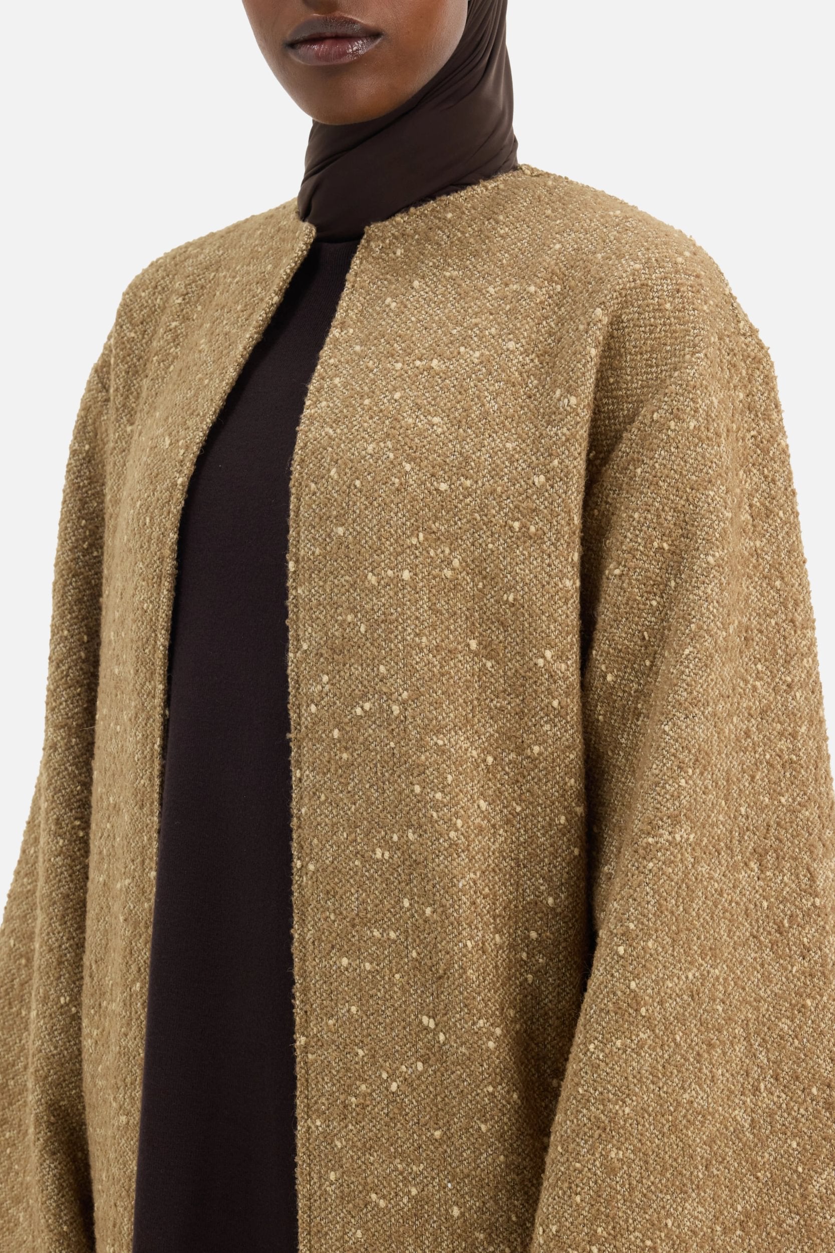 Tweed Abaya | White Pepper