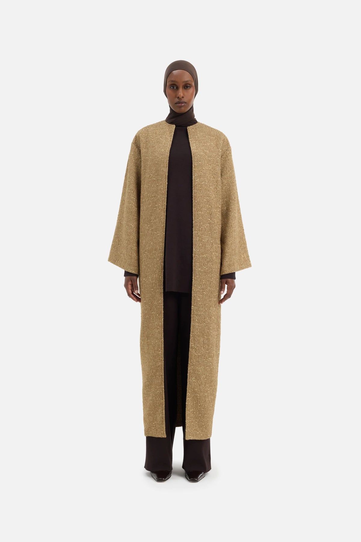 Tweed Abaya | White Pepper