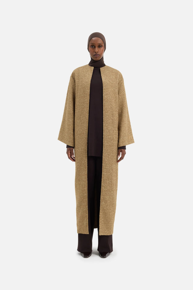 Tweed Abaya | White Pepper