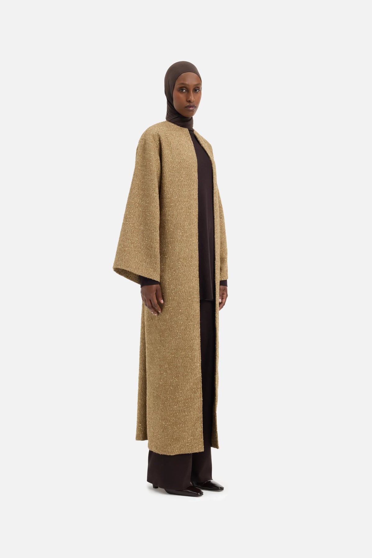 Tweed Abaya | White Pepper