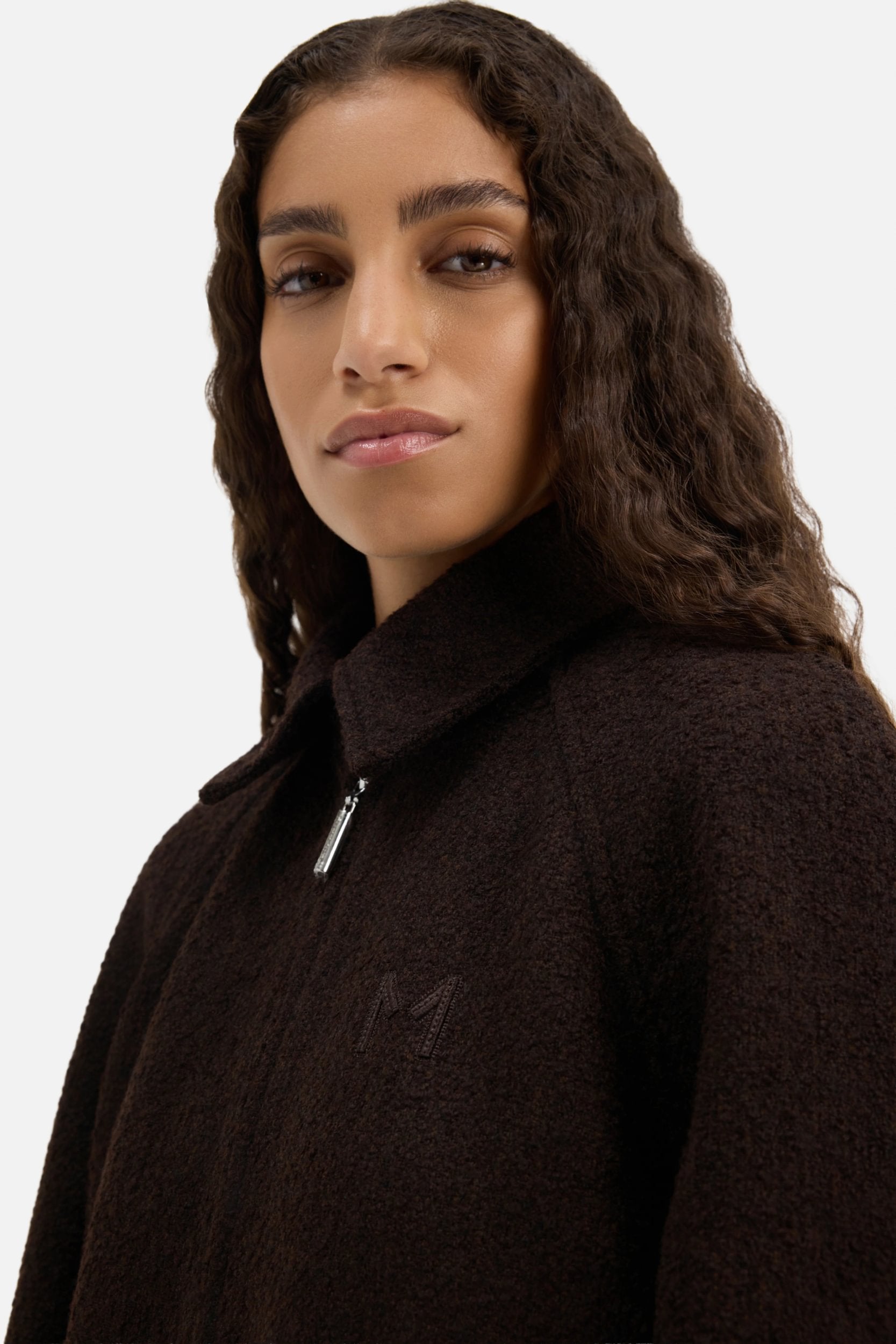 Tweed Bomber Jacket | Dark Truffle