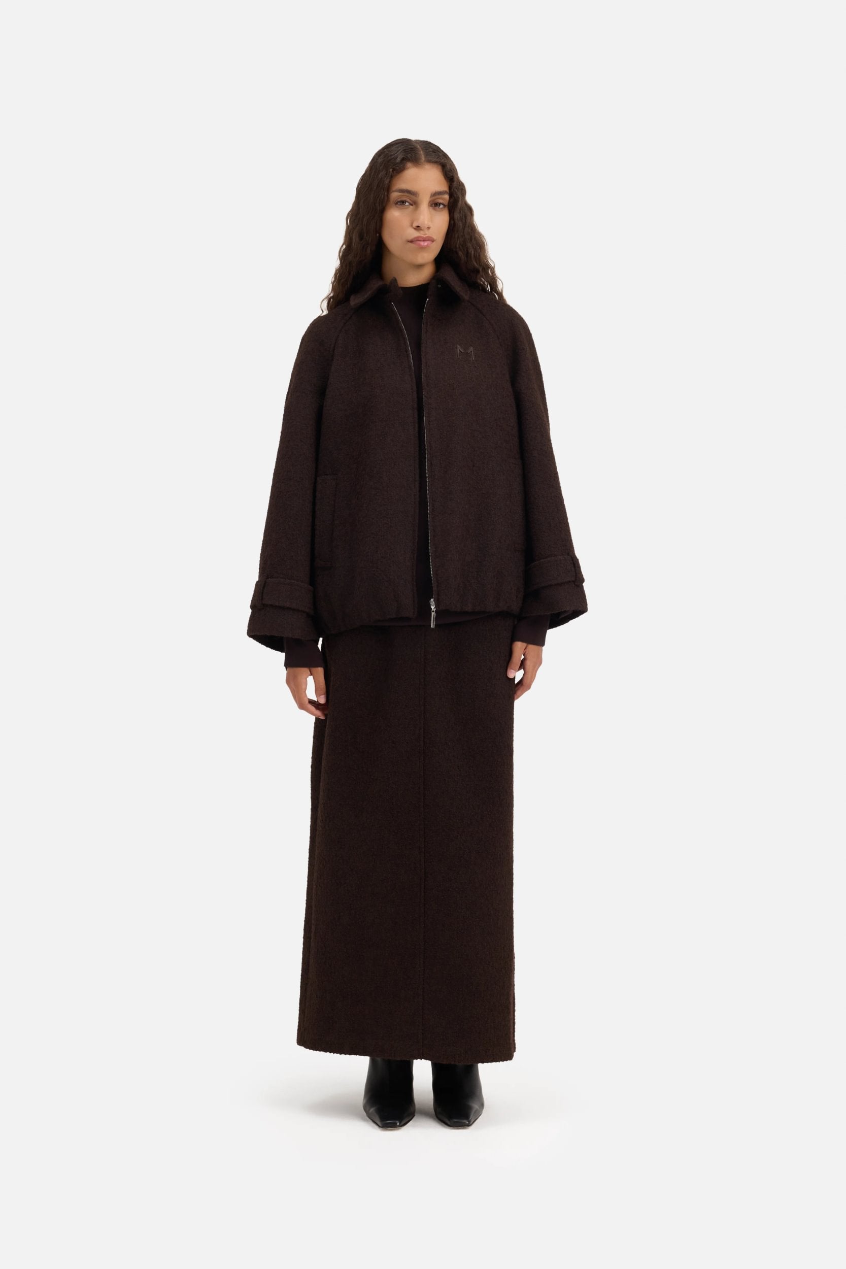 Tweed Skirt | Dark Truffle