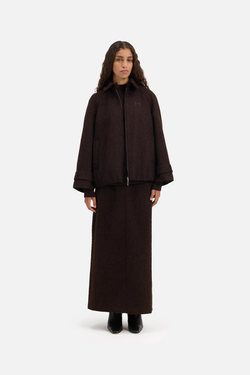 Tweed Skirt | Dark Truffle