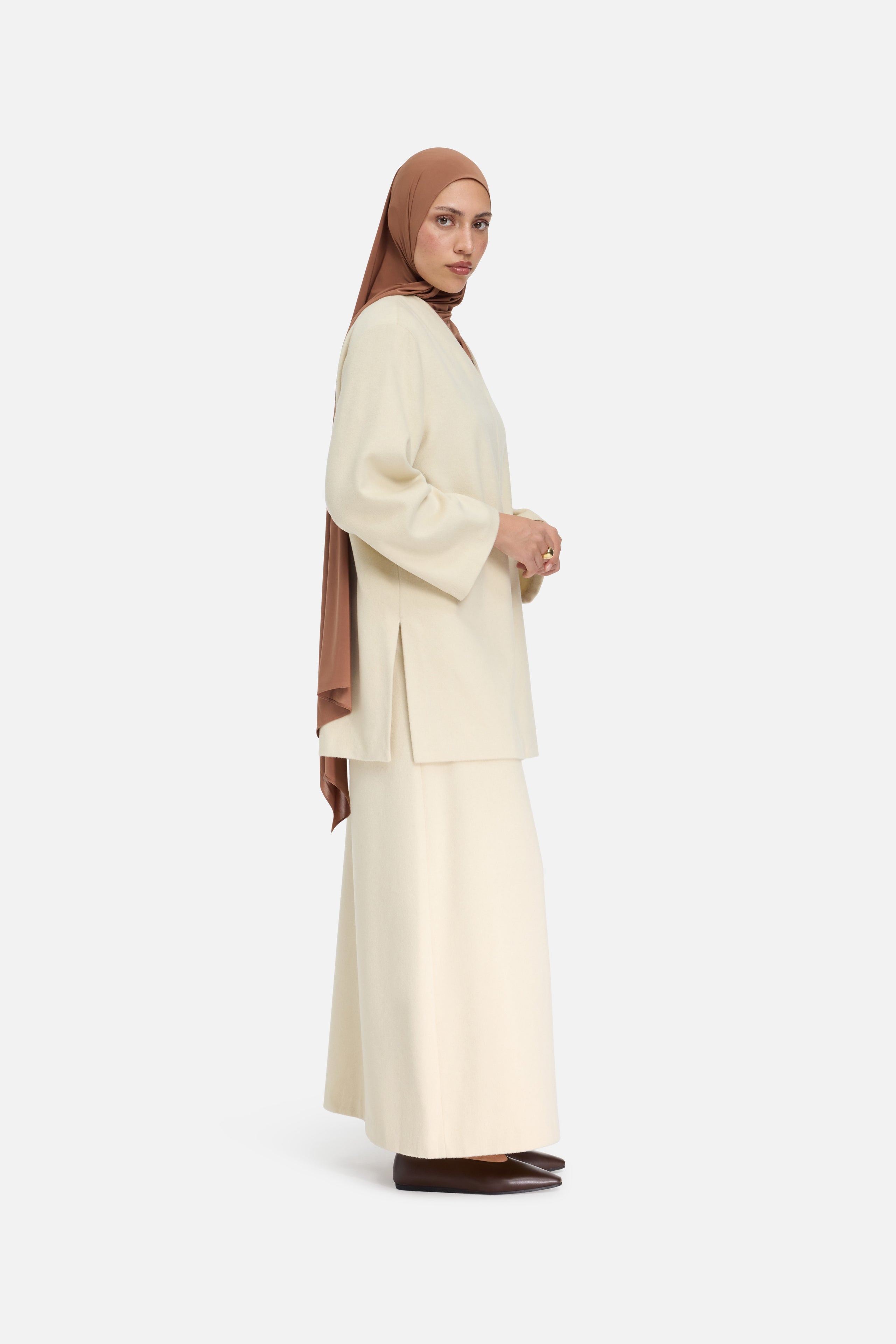 Wool Blend Skirt | Cloud White