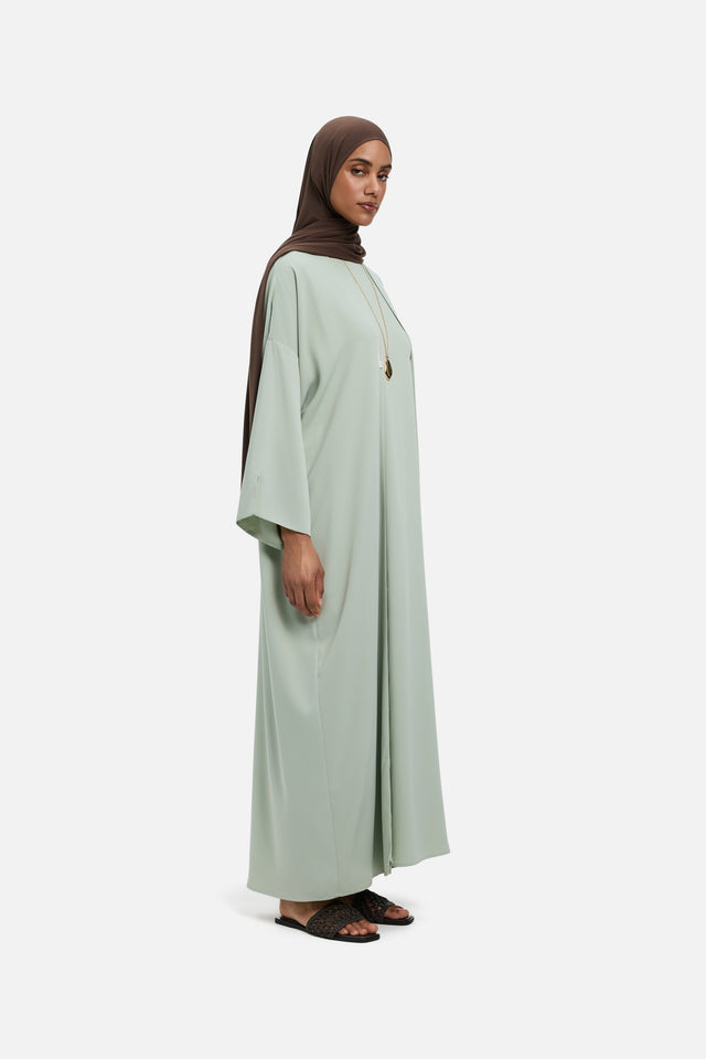 Woven Abaya Regular | Aqua Gray