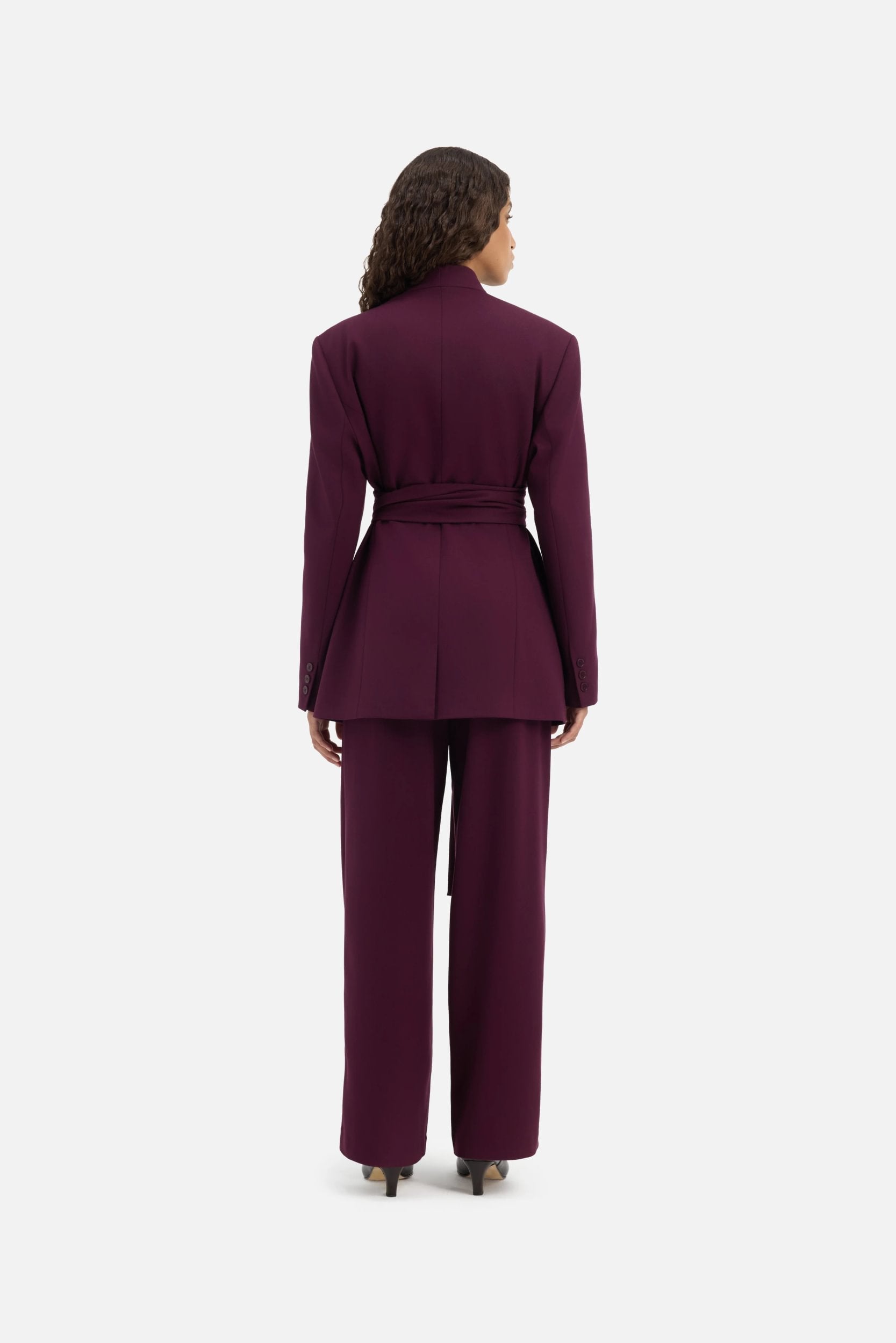 Wrap Belt Blazer | Blackcurrant