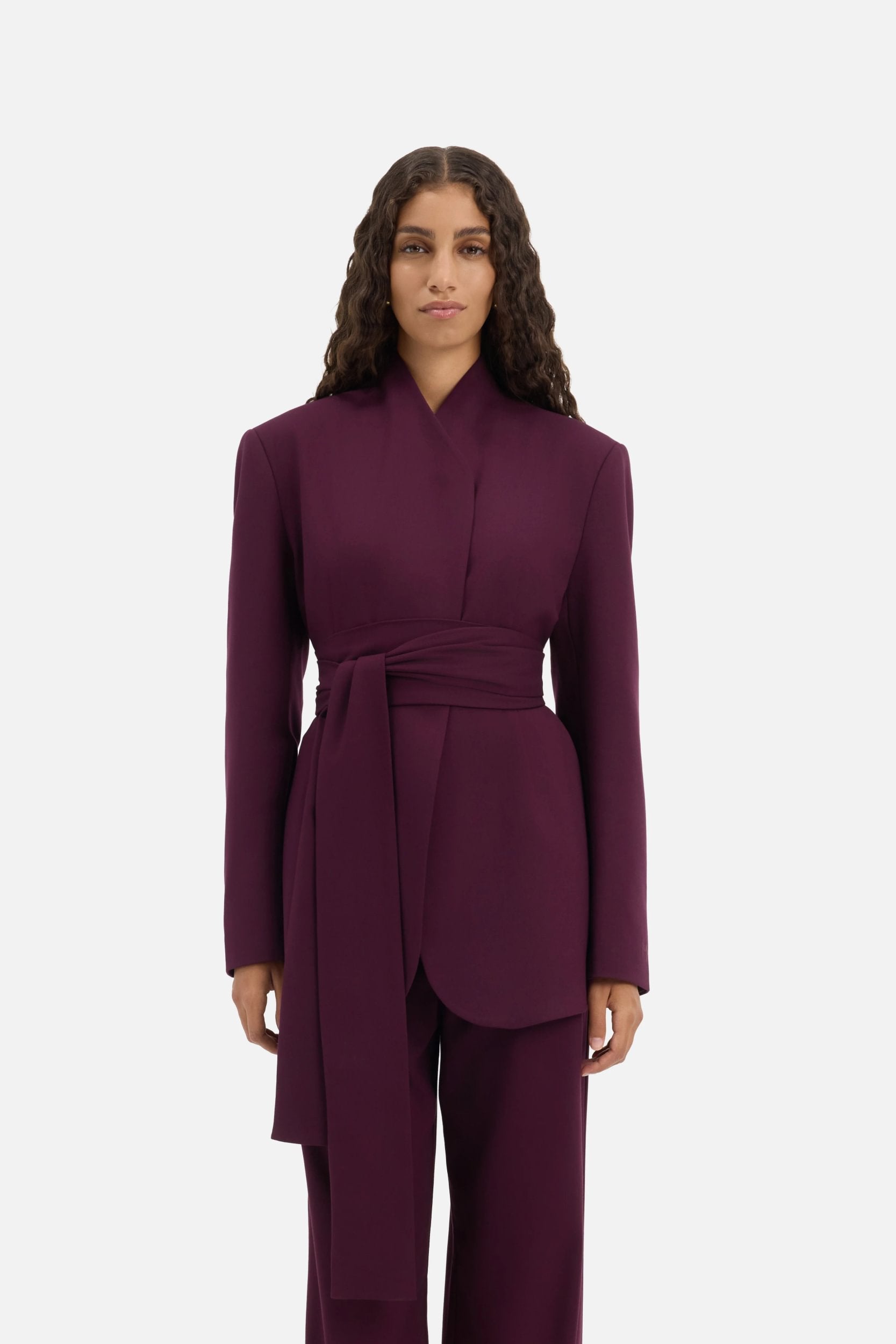 Wrap Belt Blazer | Blackcurrant