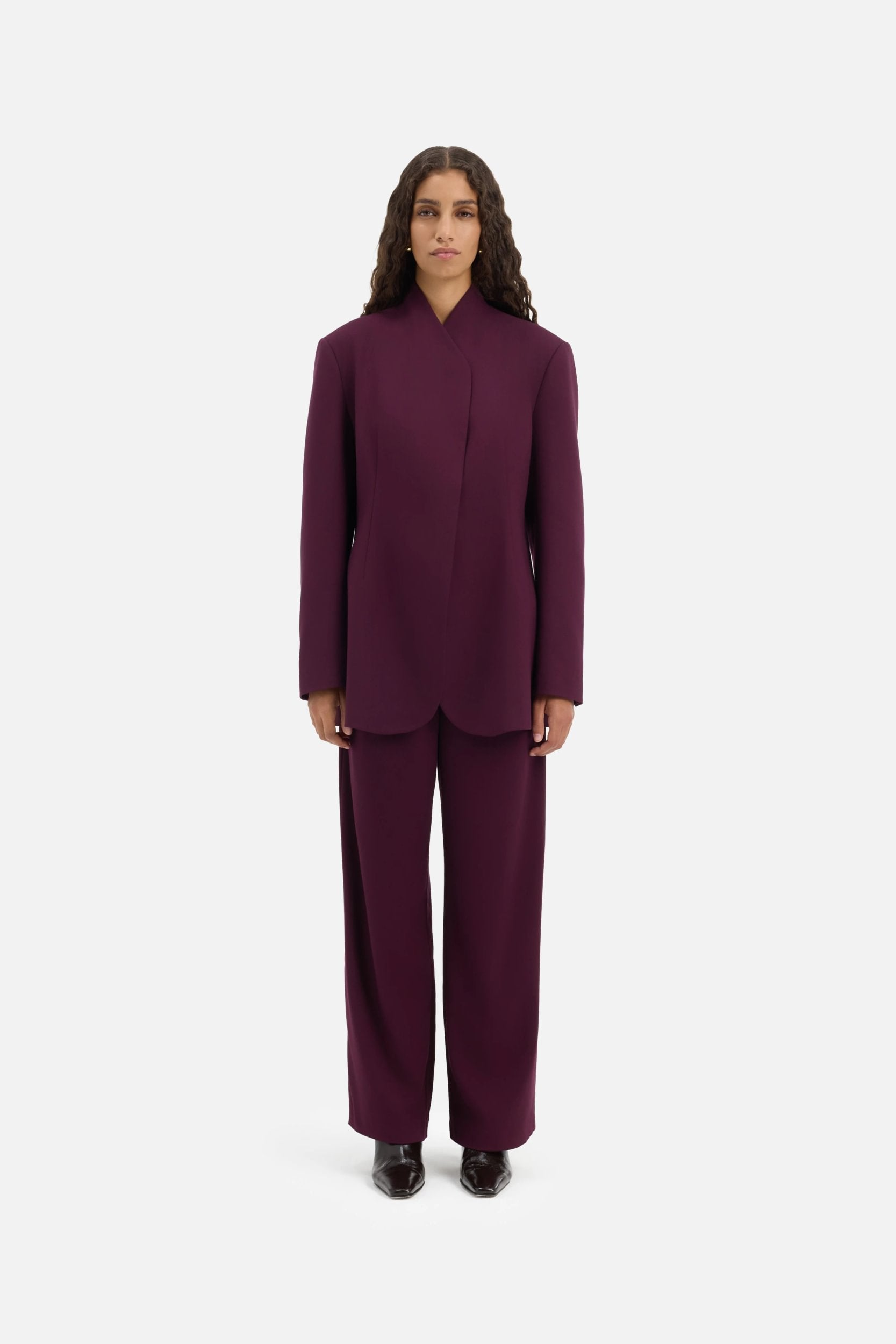 Wrap Belt Blazer | Blackcurrant