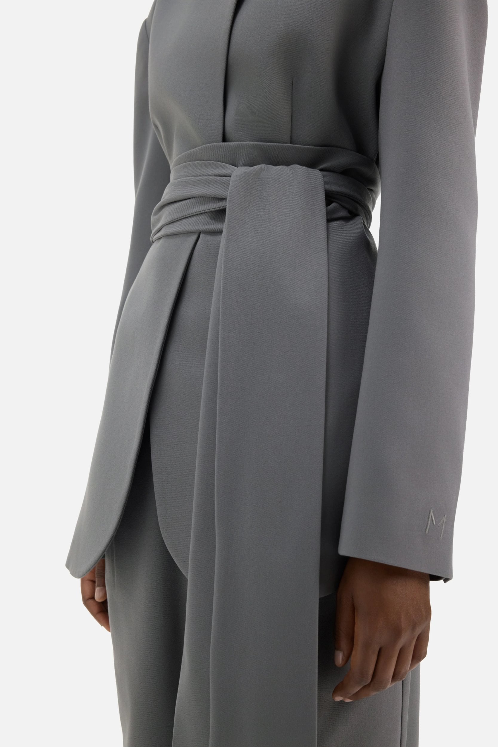 Wrap Belt Blazer | Carbon Grey