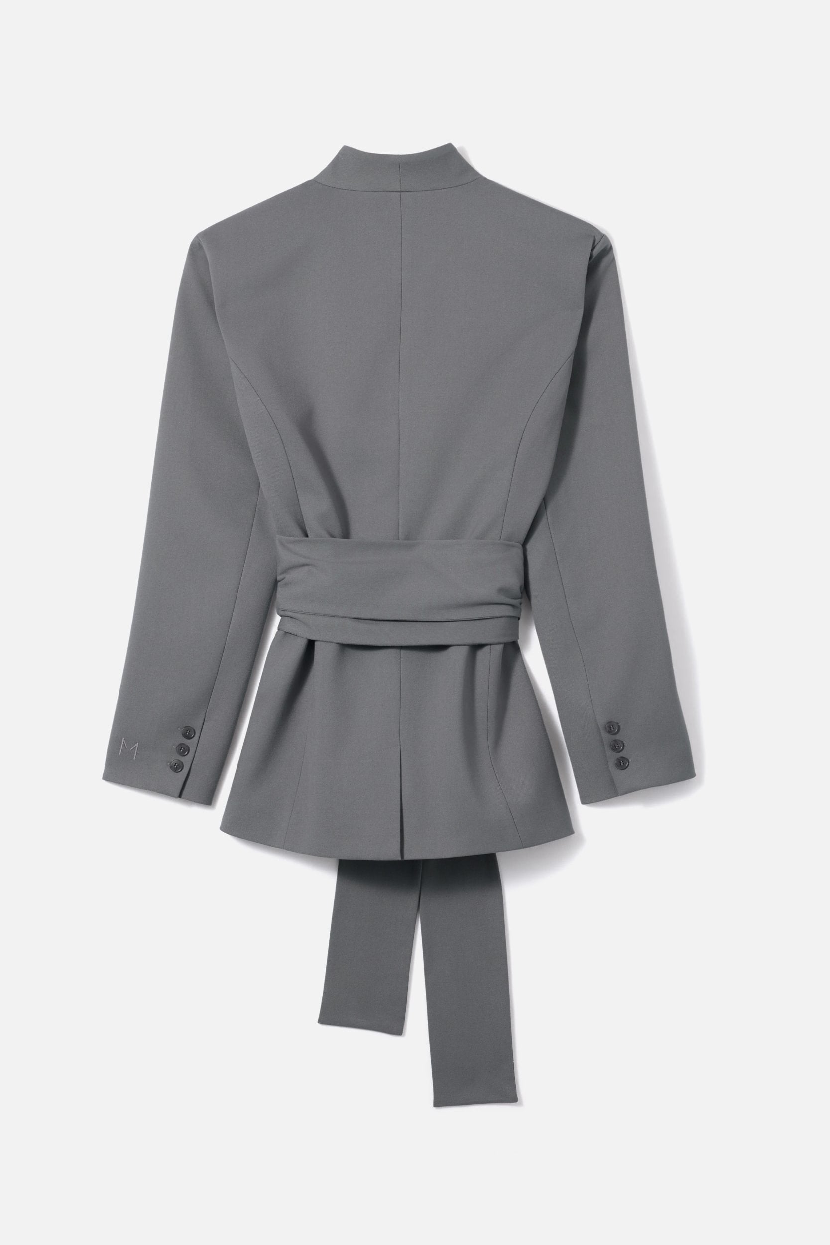 Wrap Belt Blazer | Carbon Grey