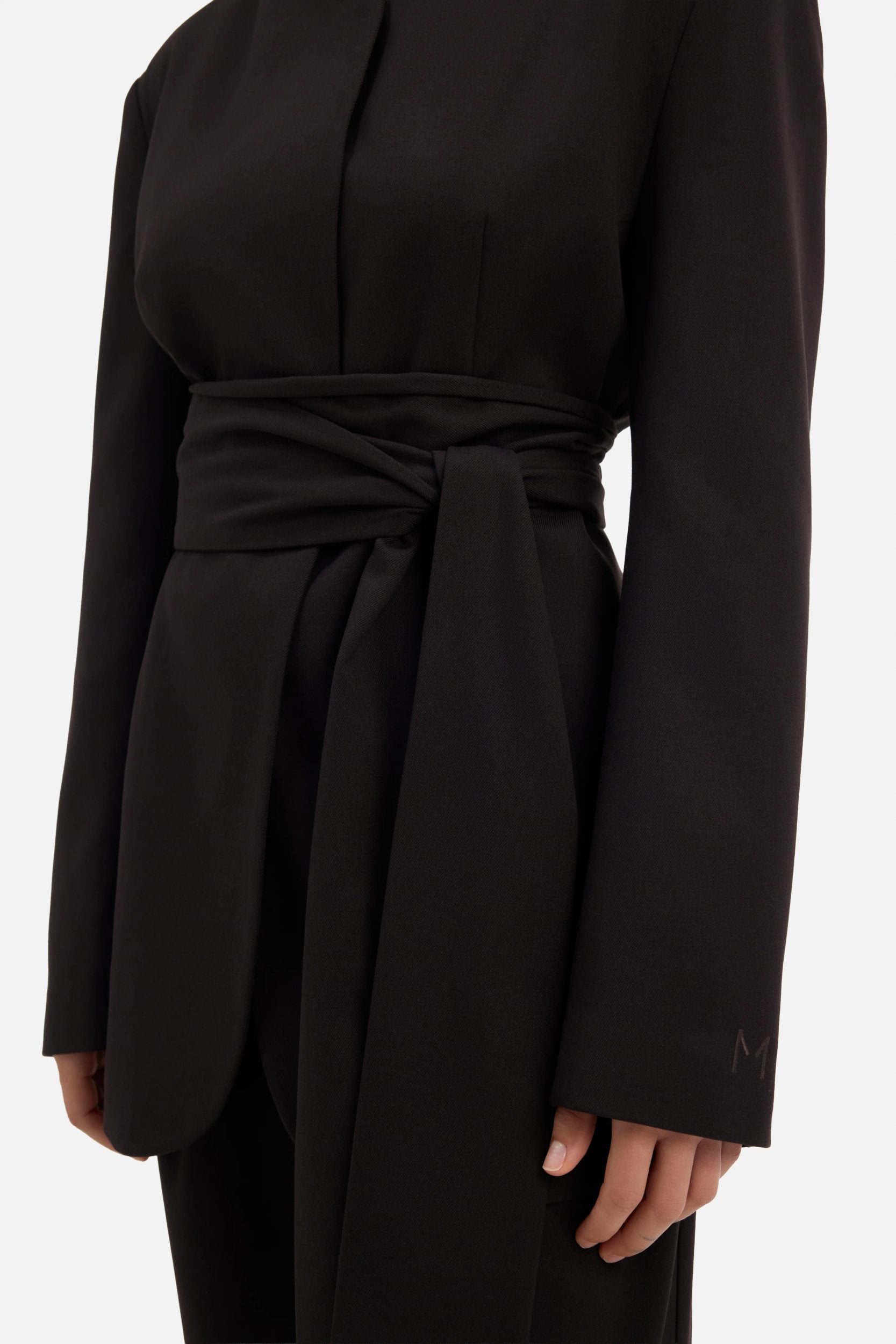 Wrap Belt Blazer | Dark Truffle