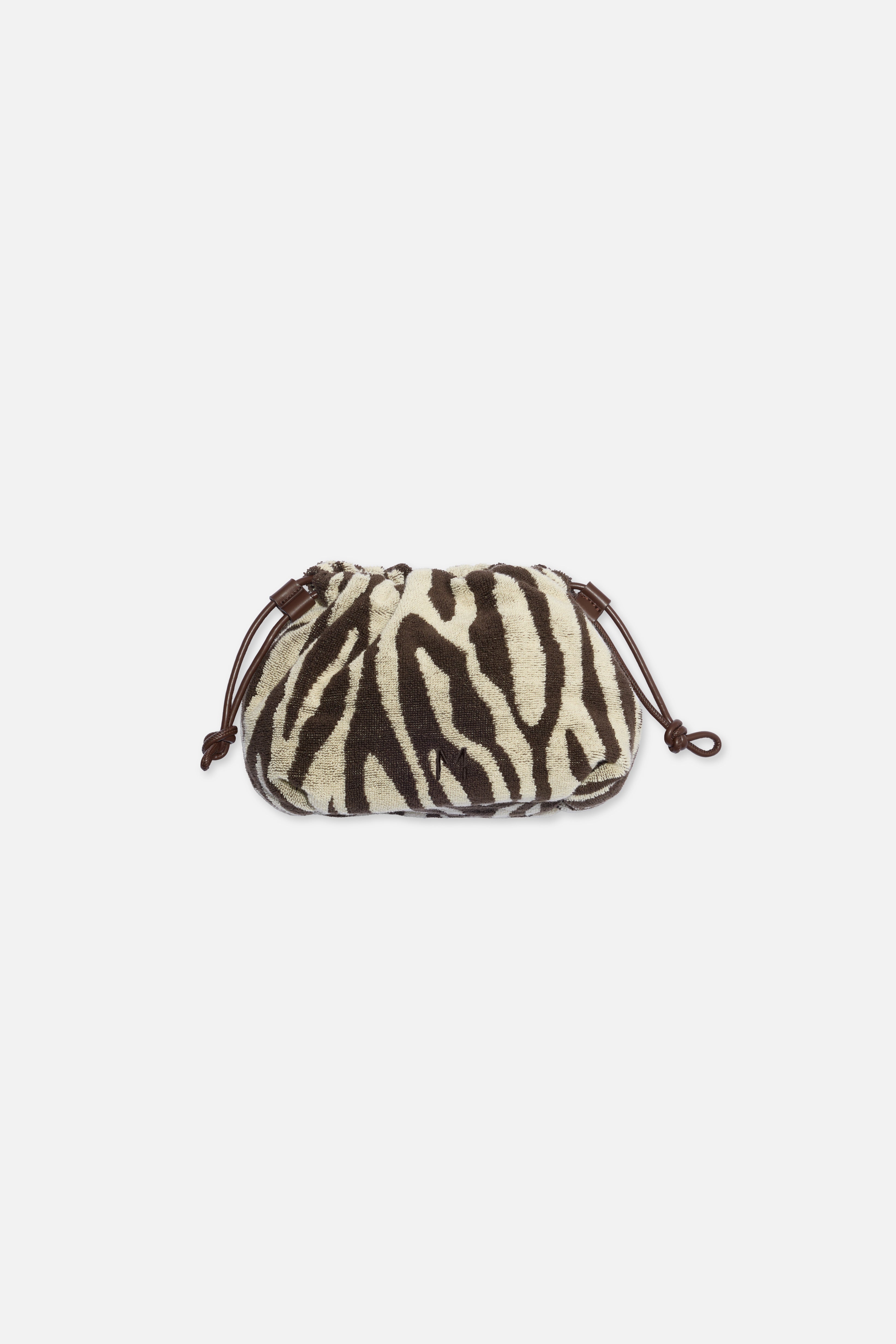 Zebra Gathered Pouch | Brown Zebra