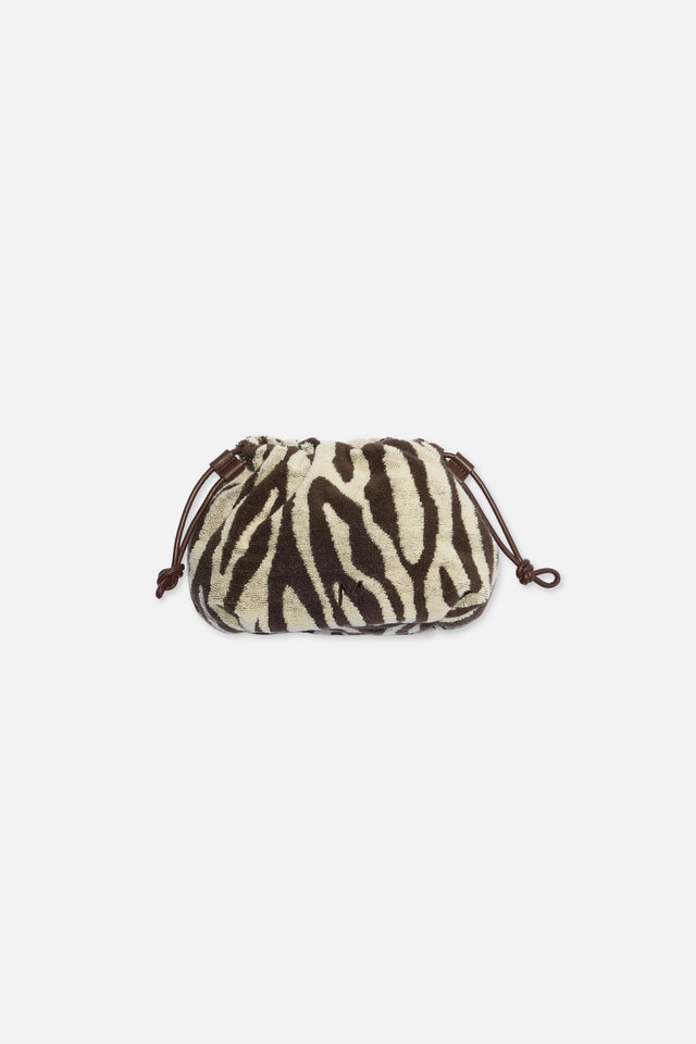 Zebra Gathered Pouch | Brown Zebra