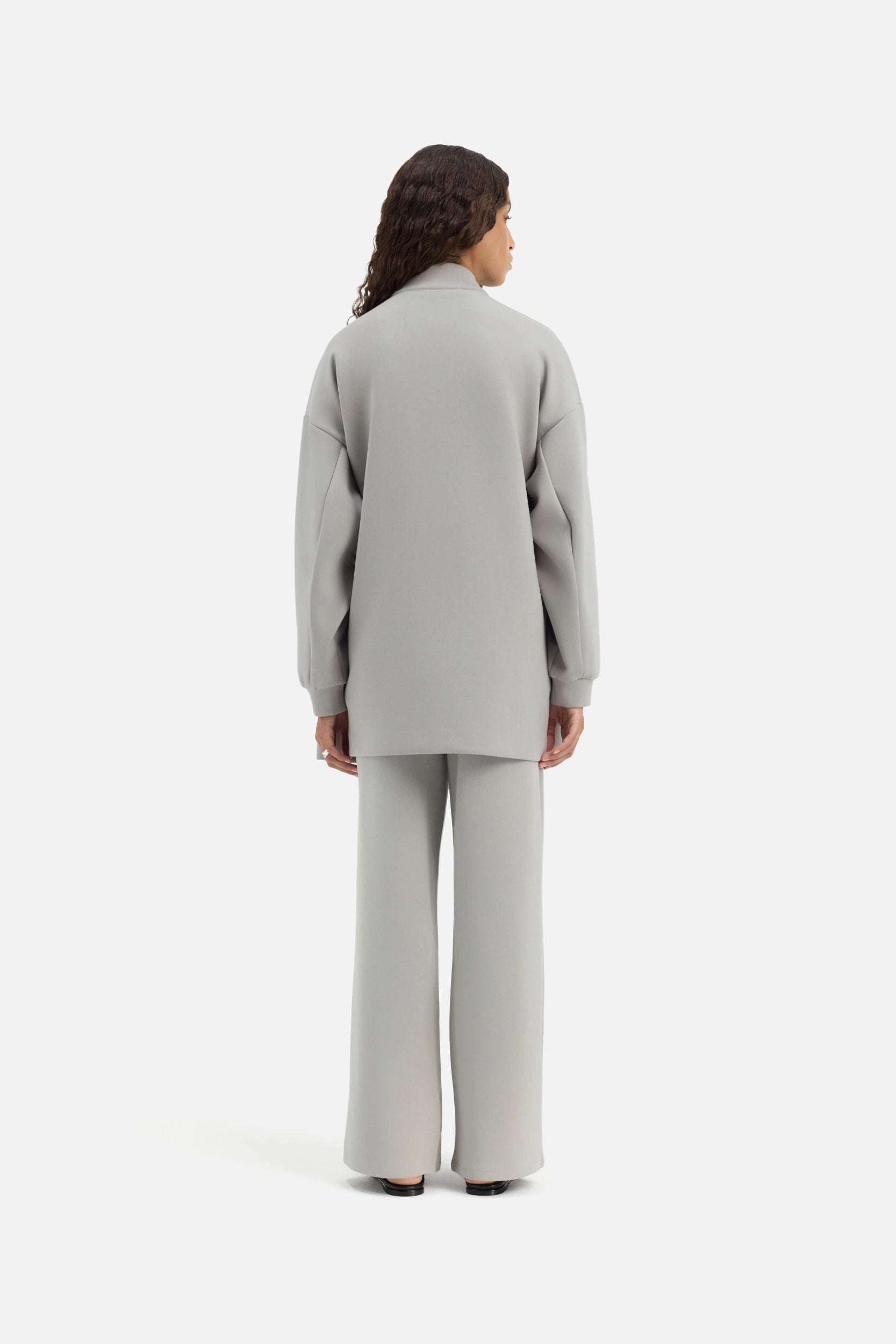 Zipped Jersey Jacket | Pale Grey