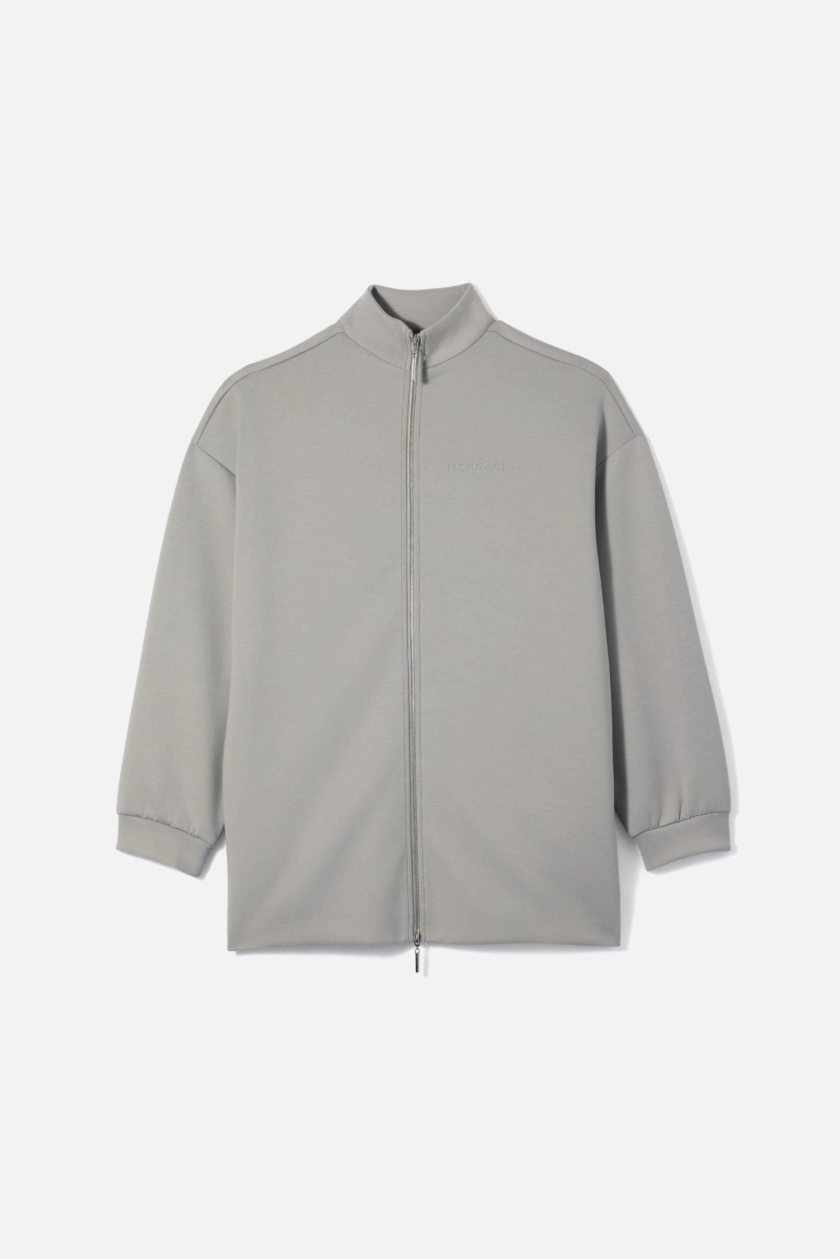 Zipped Jersey Jacket | Pale Grey