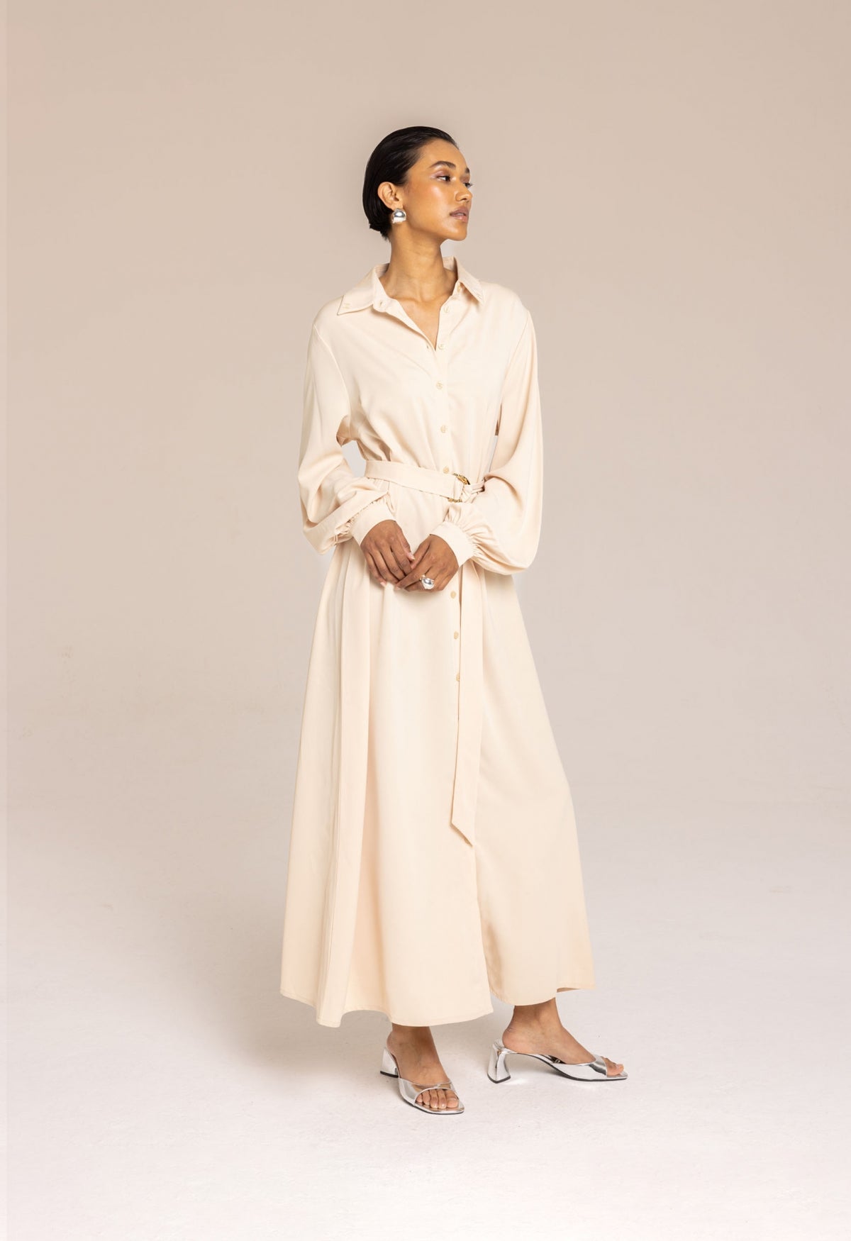 Belted Dress | Nude