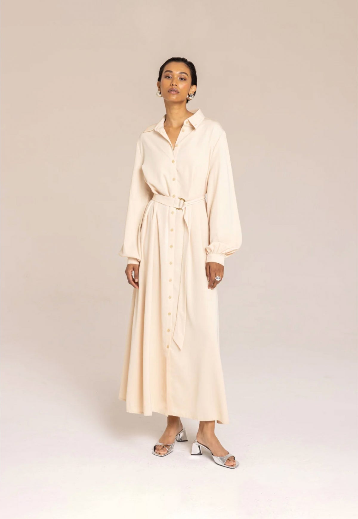 Belted Dress | Nude