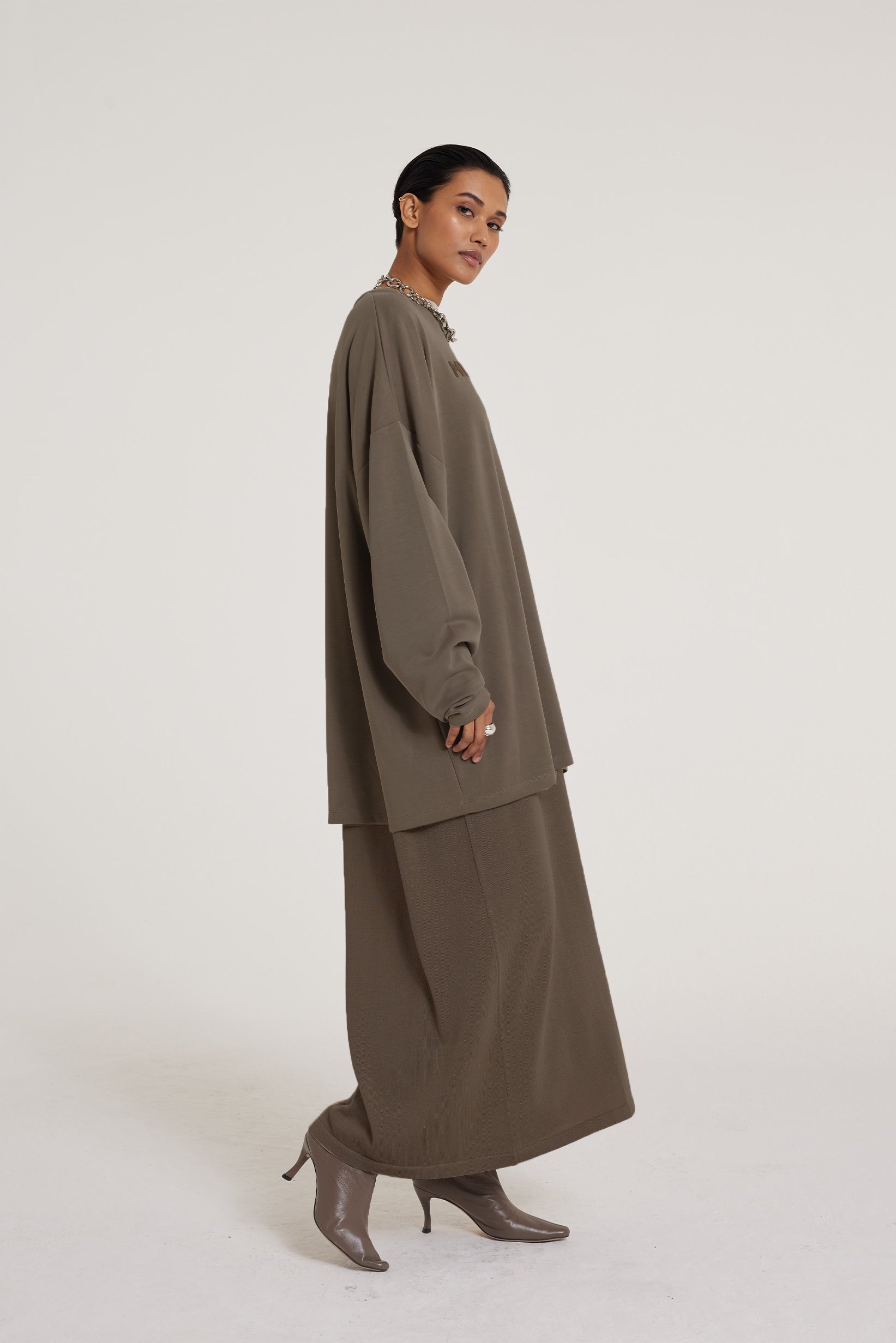 Long Sleeve Top | Ash Brown
