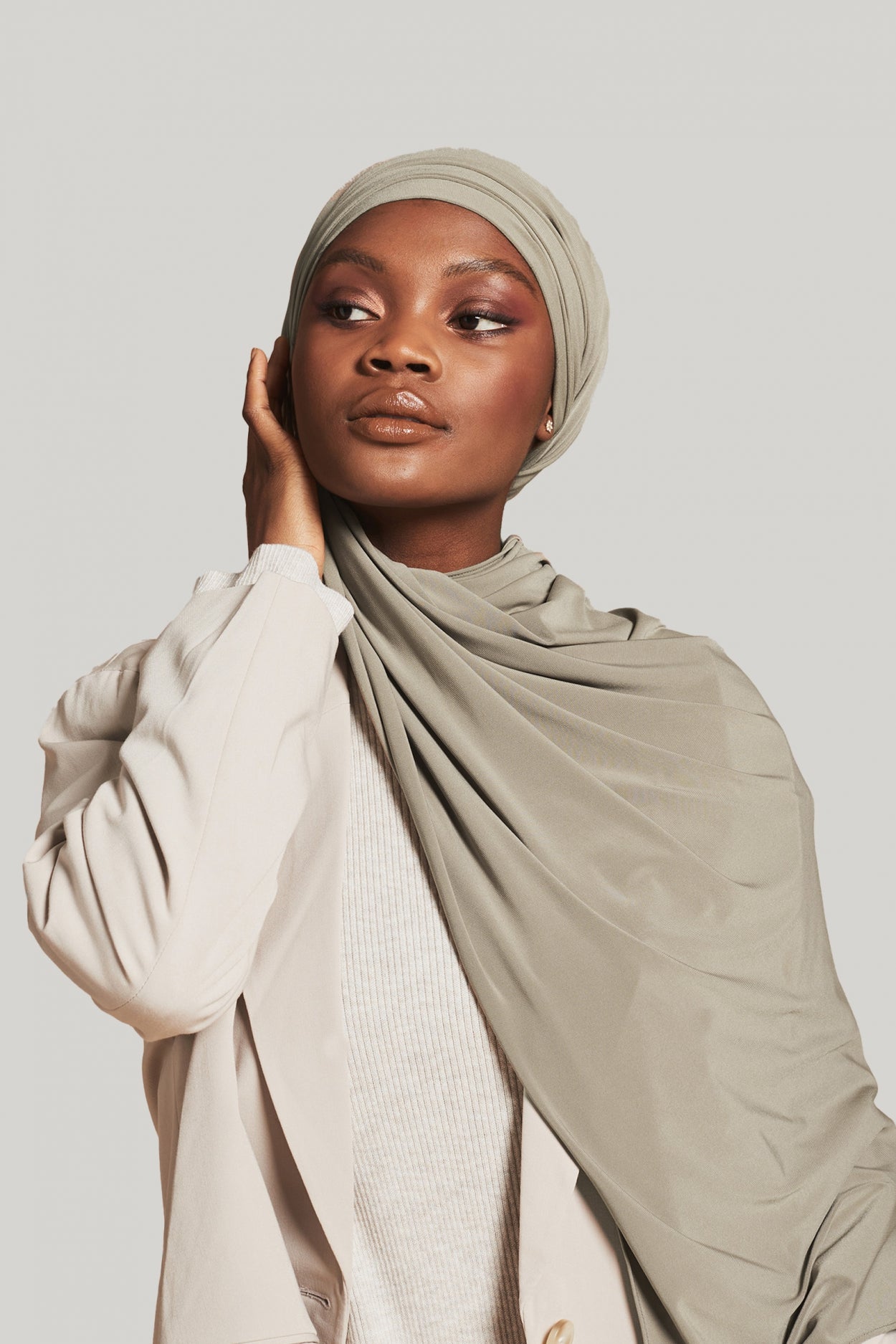 Premium Jersey Scarf | Soft Ash Green
