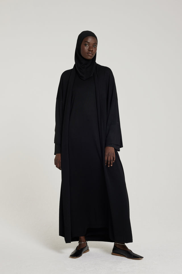 Knitted Abaya | Black